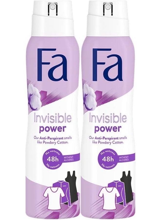 Fa Deodorant Spray Invisible Power 150ml, Pack of 2