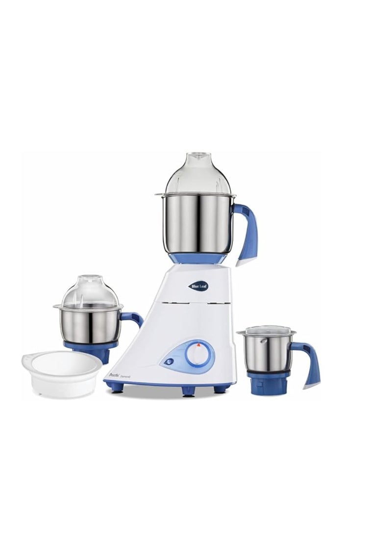 Generic - Preethi Blue Leaf Diamond 750-Watt Mixer Grinder with 3 Jars, Blue/White - Image 1
