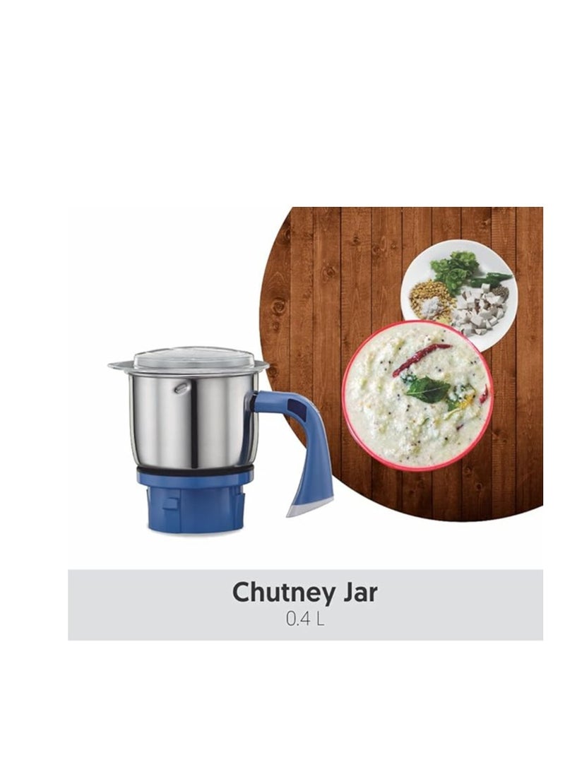 Generic - Preethi Blue Leaf Diamond 750-Watt Mixer Grinder with 3 Jars, Blue/White - Image 1