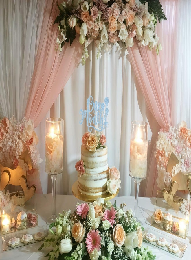 AHAORAY زينة كعكة "أهاوراي" بمناسبة مرور شهر على الولادة - زينة كعكة ترحيب بالمولود الجديد باللون الأزرق الفاتح اللامع، مناسبة لحفلات استقبال المولود/حفلات الكشف عن جنس المولود، ودعائم كشك التصوير - Image 5