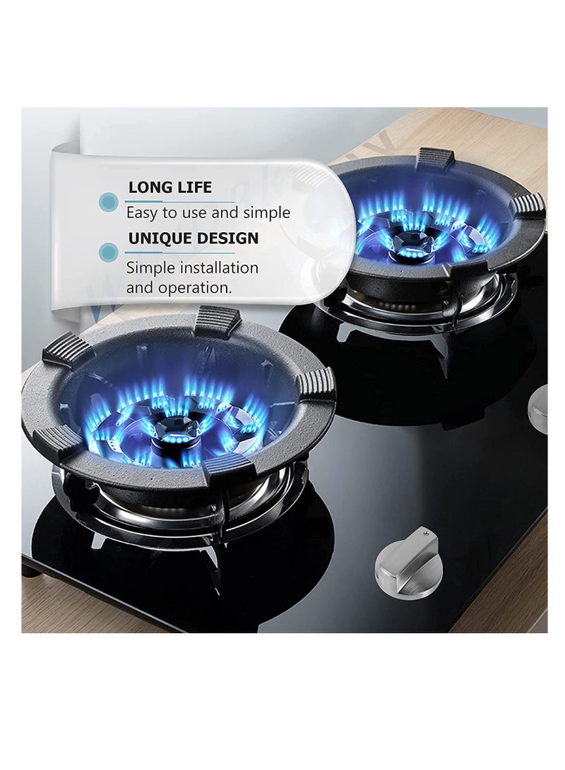 SYOSI Gas Stove Knob, 8pcs Gas Stove Control Knobs Adaptors Oven Switch Cooking Surface Control Locks, Metal Gas Stove Knobs Cooker Oven Hob Control Switch bu tton Gas Stove on off Knob Replacement - Image 2