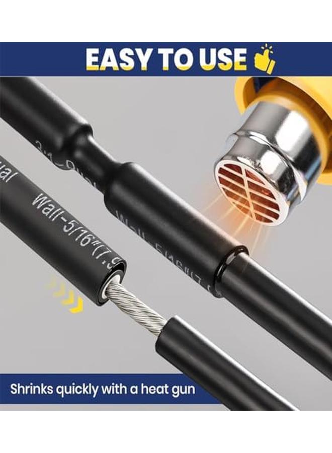 ECVV 650Pcs Premium Heat Shrink Tubing Set Black 8 Sizes Assorted Sleeving Tube Wrap Cable Wire Kit For Diy Projects - Image 2