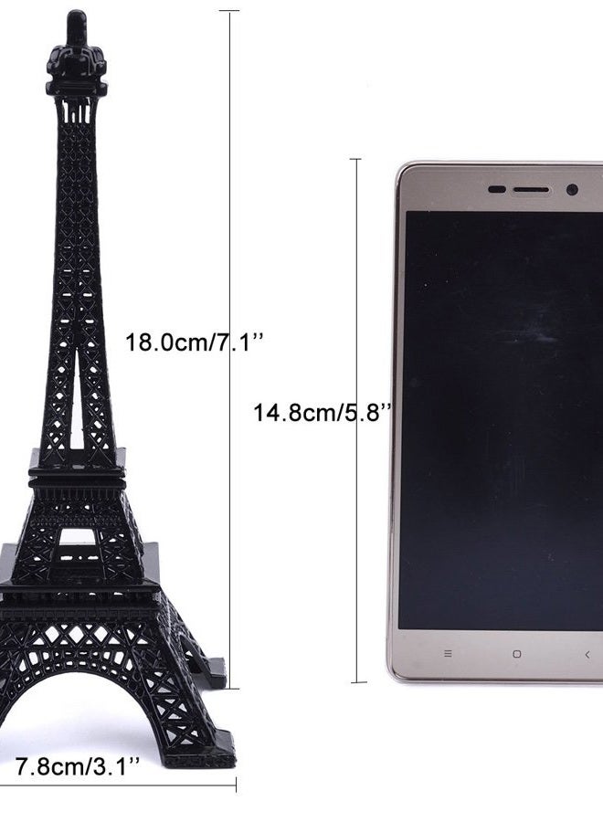 ESHATO (Black) - JoyFamily Eiffel Tower Decor ,7Inch (18cm) Metal Paris Eiffel Tower Statue Figurine Replica Drawing Room Table Decor Jewellery Stand Holder for Cake Topper,Gifts,Party And Home Decoration - Image 2