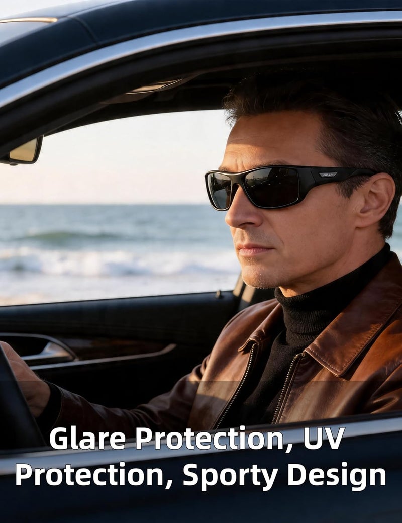 PUKCLAR Polarized Sports Sunglasses for Men and Women - Lightweight TR90 Frame, UV400 Protection, Ideal for Driving, Running, Cycling & Golf - Image 4