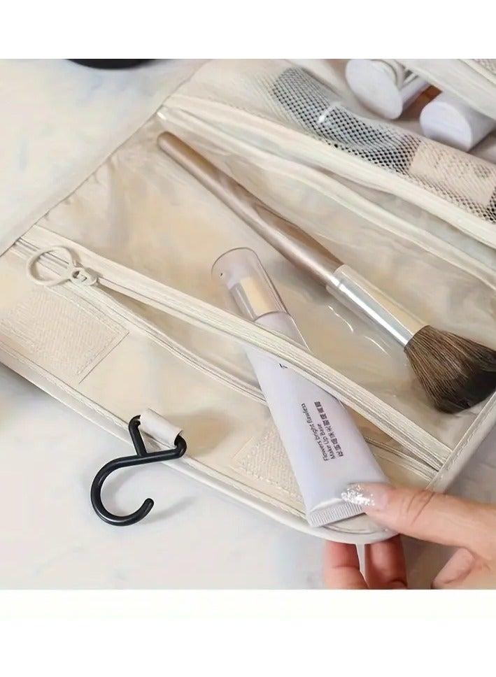 Rozino Womens Deluxe Travel Makeup Bag - Spacious, Water Resistant, with Handy Hanging Hook - Perfect Portable Cosmetic Organizer for On-the-Go Beauty - Image 3