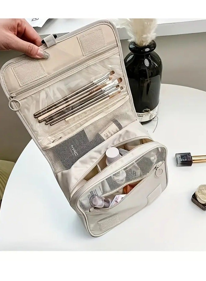 Rozino Womens Deluxe Travel Makeup Bag - Spacious, Water Resistant, with Handy Hanging Hook - Perfect Portable Cosmetic Organizer for On-the-Go Beauty - Image 4