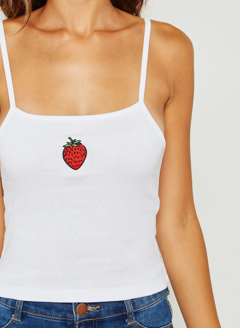 FOREVER 21 Strawberry Print Tank Top