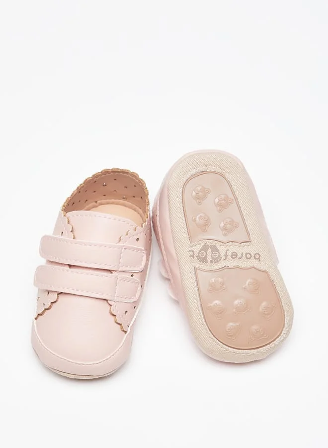 Barefeet Cutout Booties with Hook and Loop Closure