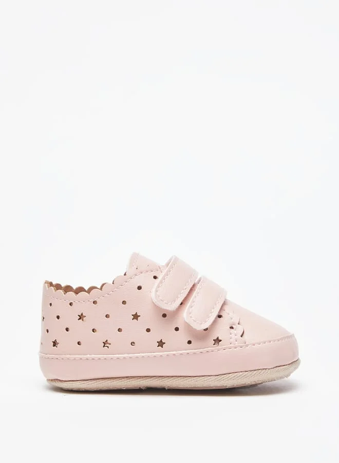 Barefeet Cutout Booties with Hook and Loop Closure