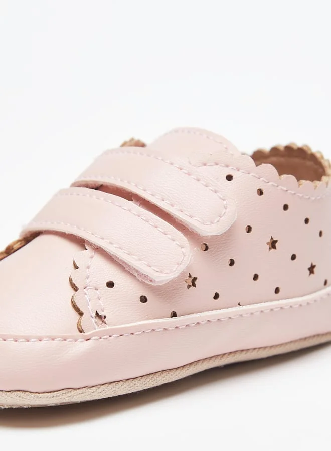 Barefeet Cutout Booties with Hook and Loop Closure