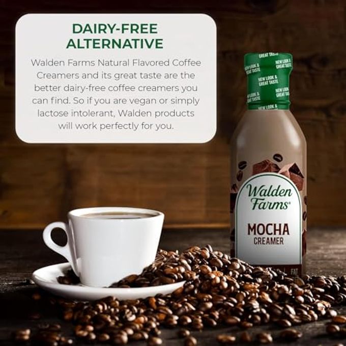 WALDEN FARMS Mocha Coffee Creamer  Zero Calorie, Sugar Free, Keto & Fat Free Non-Dairy Creamer for Coffee & Espresso  12 oz Bottle - Image 2