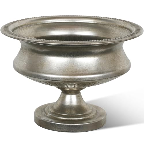 Worth 8 H Silver Color Urn Vase for Centerpieces 118 Dia Metal Trumpet Small Flower Pots for Table Bowl Vase for Wedding Party Event Home Decor - Image 1