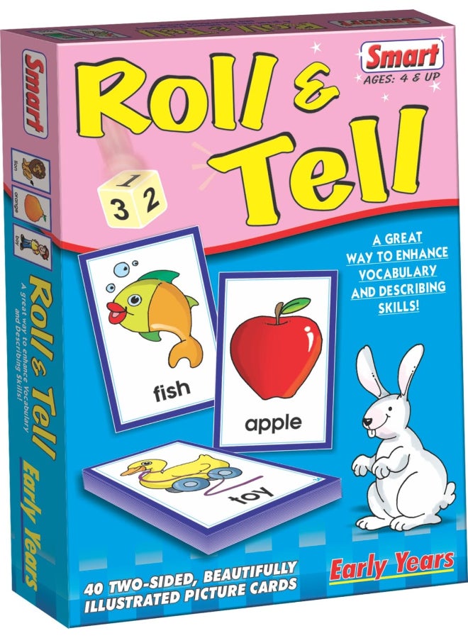 Creative's Smart Roll & Tell Educational Game - Vocabulary Picture Card Fun Learning Toy for Kids, Describing Skills Activity, Early Years Language Builder, Gifts for Boys & Girls Ages 4 5 6 - Image 1