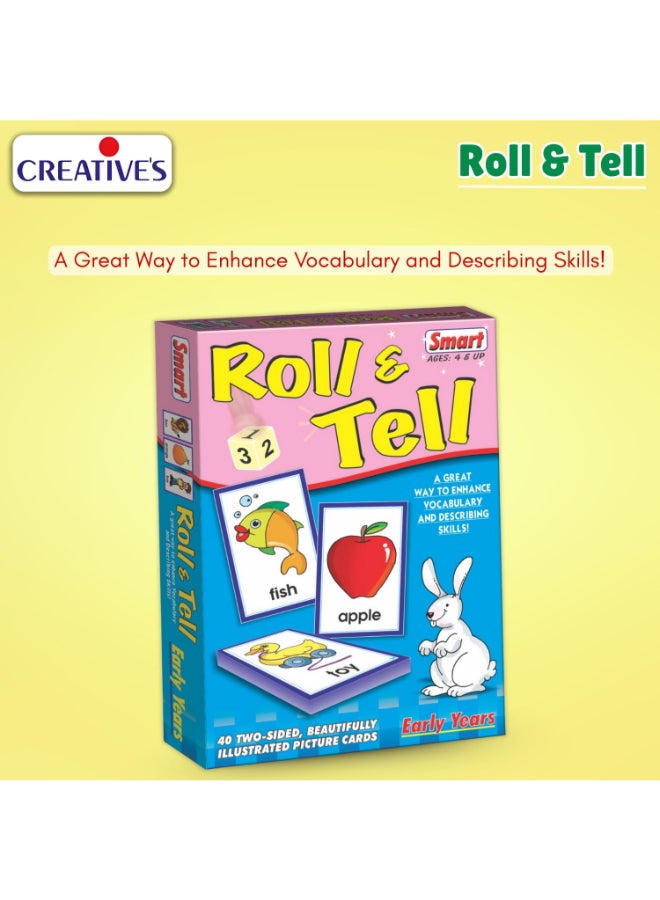 Creative's Smart Roll & Tell Educational Game - Vocabulary Picture Card Fun Learning Toy for Kids, Describing Skills Activity, Early Years Language Builder, Gifts for Boys & Girls Ages 4 5 6 - Image 2