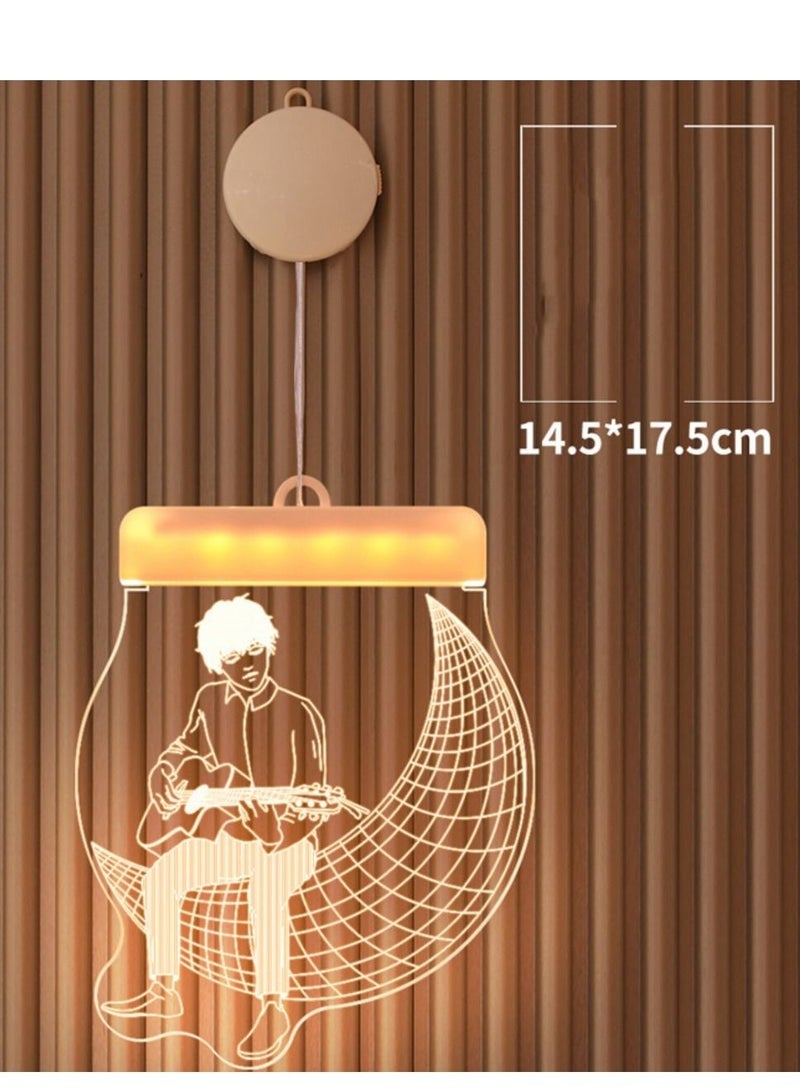 Loquat LED String Interior Decoration Color Lights Luminous Acrylic Sucker Hanging Lights Birthday Atmosphere Lights 14.5*17.5CM 