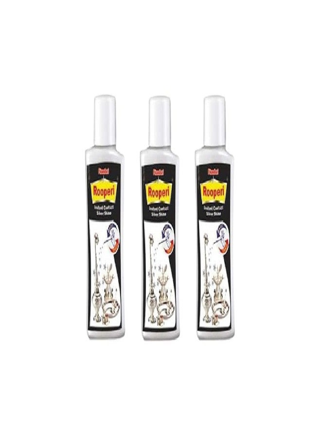 Pitambari Rooperi Silver Shine Instant Cleaner 50ml (PACK OF 3)| Restores Shine to Silver Diyas, Vessels & Antique Pieces with Detailed Designs