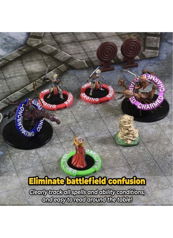 lynx - Dnd Miniatures Condition Markers 96 Rings To Track 24 Different Status & Spell Effects For Rpg/Dnd Minis Like Dungeons And Dragons 5Th Edition & Pathfinder Perfect Dnd Gifts & D&D Accessories Tokens - Image 1