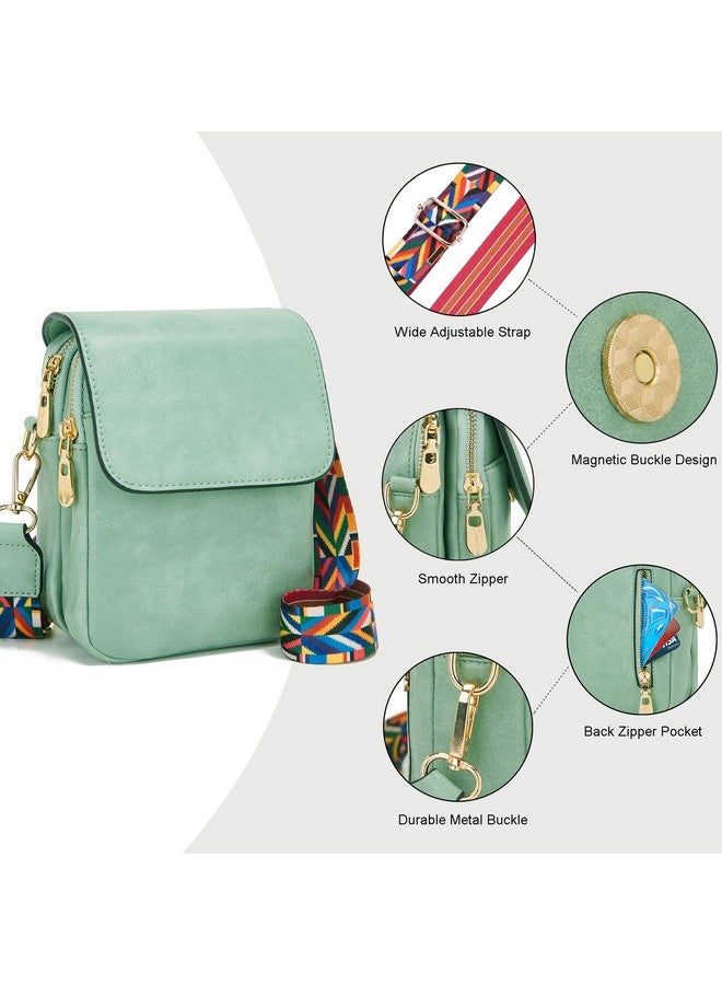 سوبر ويلتون حقائب كروس بودي نسائية من سوبرويلتون مصنوعة من الجلد النباتي، وحقائب كتف صغيرة بحزام عريض قابل للتعديل - Image 3