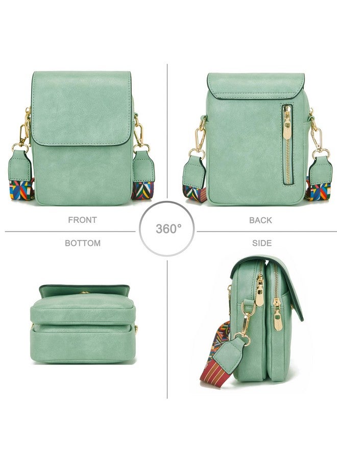 سوبر ويلتون حقائب كروس بودي نسائية من سوبرويلتون مصنوعة من الجلد النباتي، وحقائب كتف صغيرة بحزام عريض قابل للتعديل - Image 1