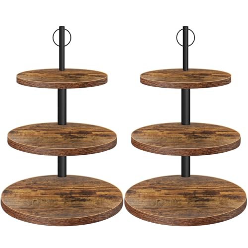 OugeWood Cupcake Stand, 3 Tier Large Cupcake Stand for 50 Mini Cupcakes Rustic Dessert Table Display Set Wood Cupcake Tower Cake Stand Tiered Tray Stand for Wedding Birthday Baby Shower 2 Pack - Image 1