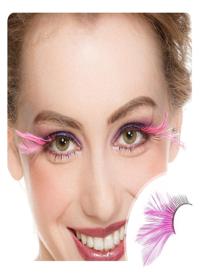 Dorisue Dorise Pink Eyelashes Light Pink Colorful Halloween lashes Cat eye style Feather Lashes for cosplay halloween season P3 1 Pair dramatic - Image 1