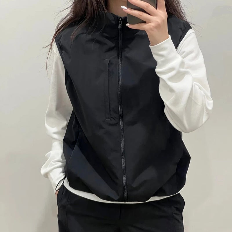 2025 Summer Windproof Solid Color Casual Vest Vest For Men And Women Same Style Zipper Functional Style Trendy Sports Vest - Image 4