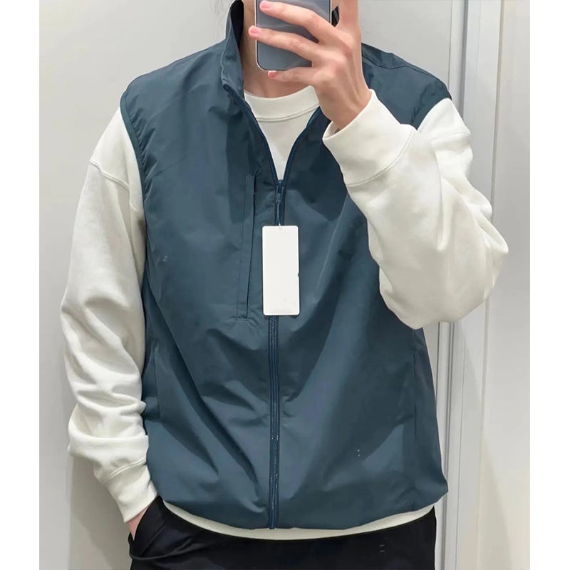 2025 Summer Windproof Solid Color Casual Vest Vest For Men And Women Same Style Zipper Functional Style Trendy Sports Vest - Image 3
