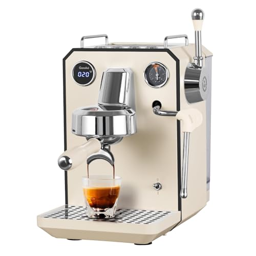 Gemilai Owl Espresso Machine, 15 Bar Professional Semi-Automatic Espresso Maker with Milk Frother Steam Wand, 57oz Removable Water Tank, Dual Display, for Cappuccino, Latte at home, G3006, Ivory White - Image 1