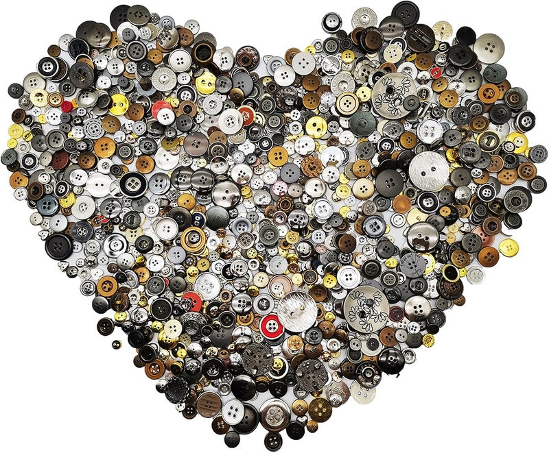 Esoca 600-700Pcs Gold and Silver Buttons for Crafts Bulk Plastic Gold Button Assorted Size Silver Buttons for Art, DIY Crafting, Christmas Decoration - Image 1