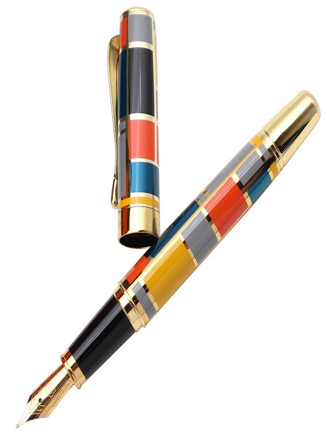 Gullor Colorful Gift Pen Fountain Pen 767 Five-color Grid with Iridium Nib + Original Gift box - Image 3