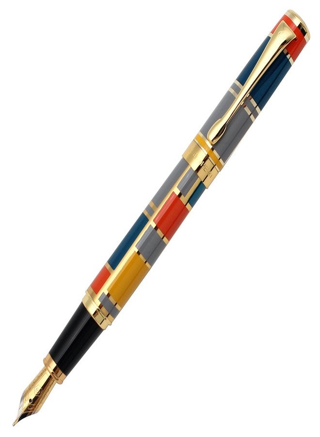 Gullor Colorful Gift Pen Fountain Pen 767 Five-color Grid with Iridium Nib + Original Gift box - Image 1