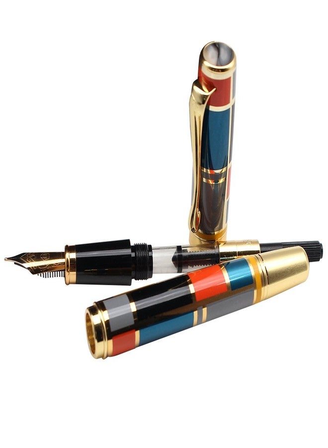 Gullor Colorful Gift Pen Fountain Pen 767 Five-color Grid with Iridium Nib + Original Gift box - Image 5