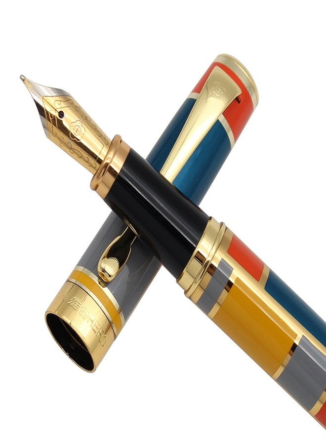 Gullor Colorful Gift Pen Fountain Pen 767 Five-color Grid with Iridium Nib + Original Gift box - Image 4