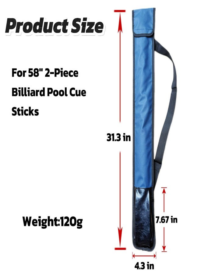 Sinkkuma Pool Cue Case,1/2 Billiard Cue Bag,1X1 PU Billiard Stick Bag, 2-Piece Cue Pool Stick Carrying Case - Image 2