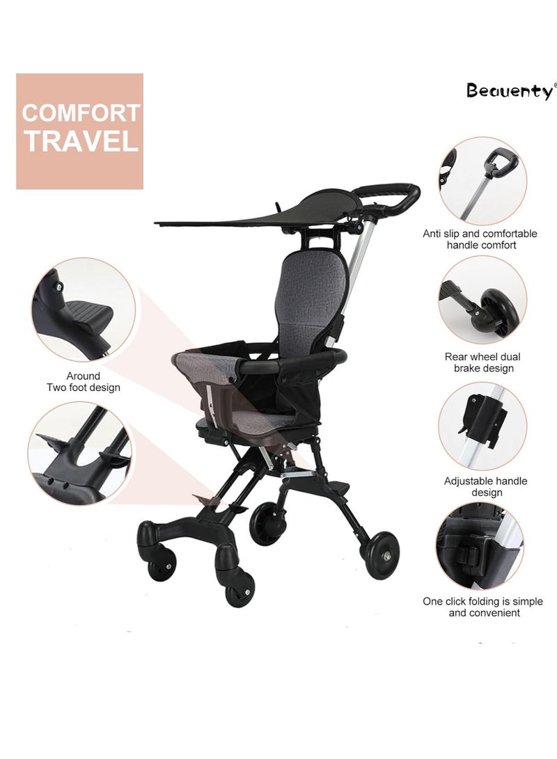 Baby Portable Stroller Lightweight & Foldable/Compact & Reversible Handlebar Safety Belt Travel Pram For Baby From 6 Month to 3 Years old - Image 3