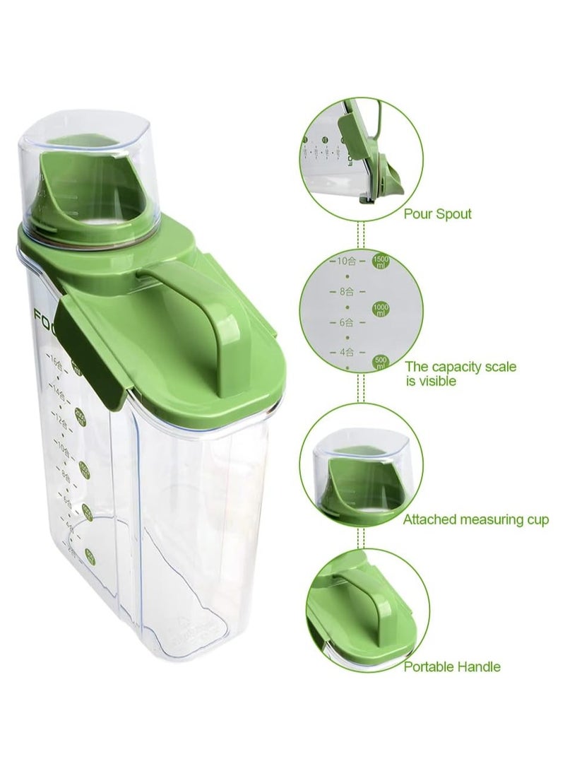 Raxoom Cereal Containers Storage Dispenser, Airtight Dry Food Storage Containers with Lids 2.8/94.5oz, BPA Free Cereal Dispensers for Flour, Sugar, Grain, Rice & Baking Supply 2500ML (Green)  - Image 3