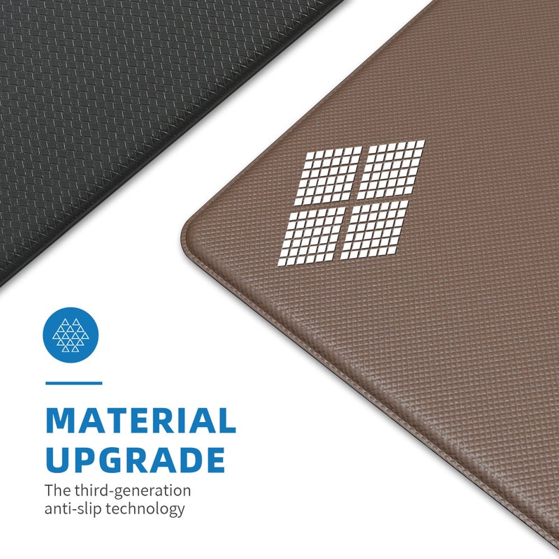 StepAura Kitchen Mats for Floor 2 Piece - 17"x29"+17"x47" Anti Fatigue Mats for Kitchen Floor - Non Slip Cushioned Rugs for Standing - Black - Image 4