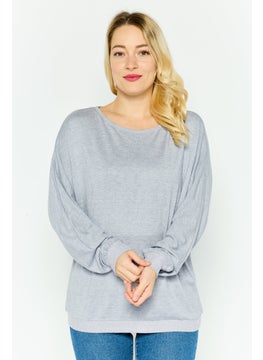 TRIUMPH Women Round Neck Heather Sweater, Grey  - Image 1