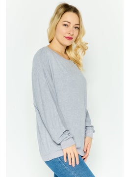 TRIUMPH Women Round Neck Heather Sweater, Grey  - Image 2