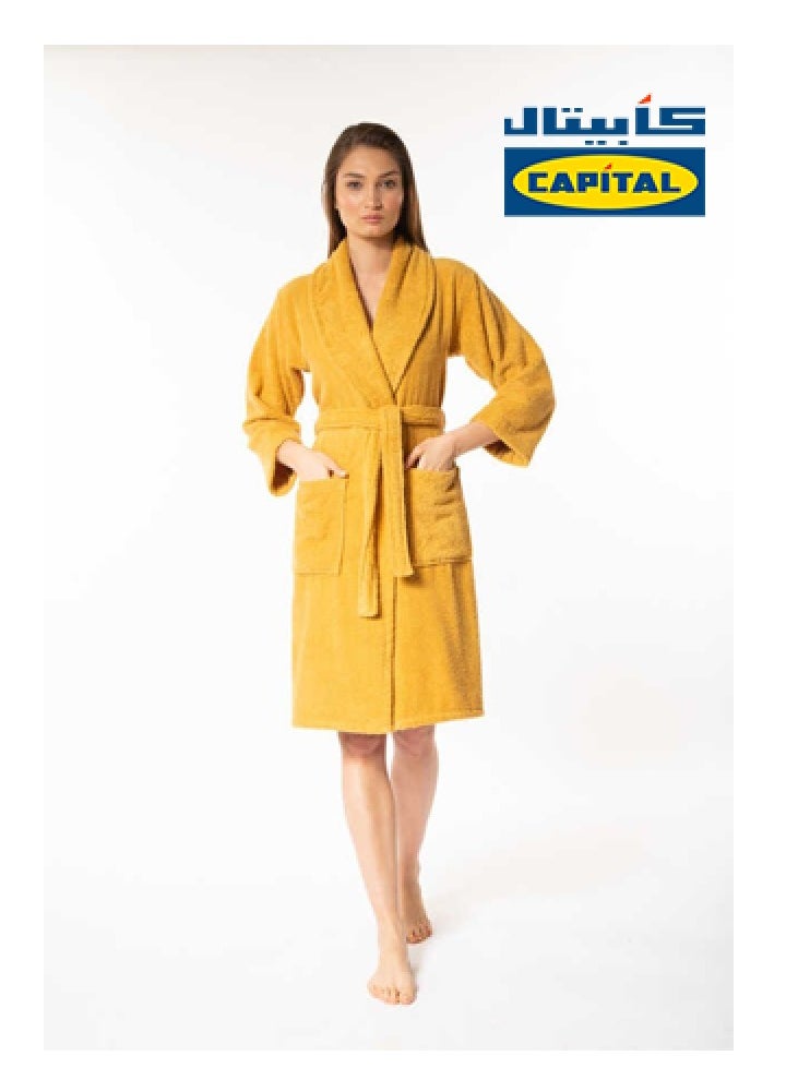 CAPITAL Plain thick yellow bathrobe 