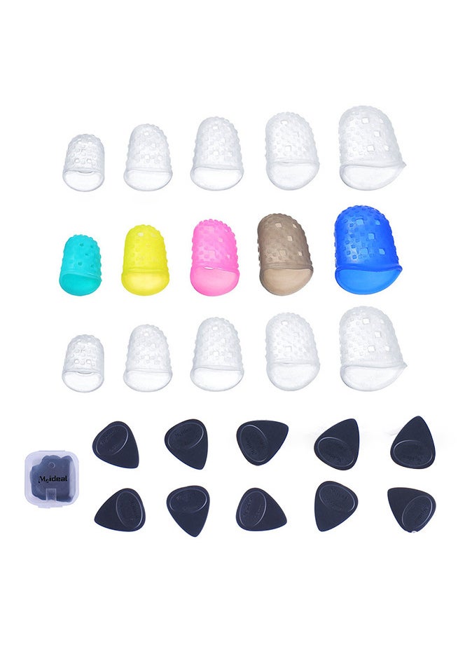 Generic 25 Pcs Guitar Silicone Finger Protectors And Guitar Pick  - Image 1