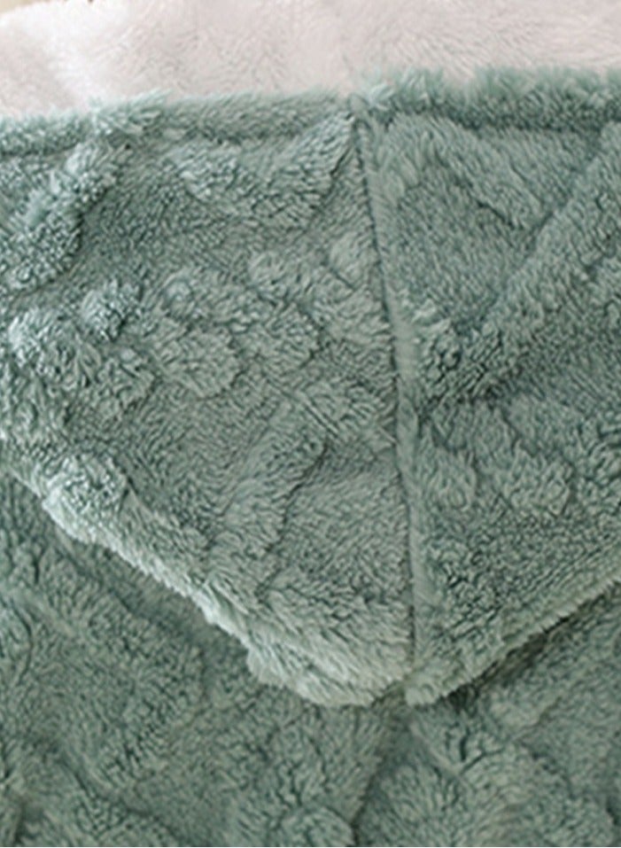 إسكدنيا جنس واحد الشتاء طويل سميكة مغطاة الشعاب المرجانية الصوف فستان ليلي الغبار الأخضر - Image 3