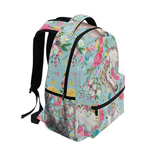 Bolaz School Backpacks Flower Horse Student Backpack Big For Girls Kids Elementary School Shoulder Bag Bookbag - Image 2