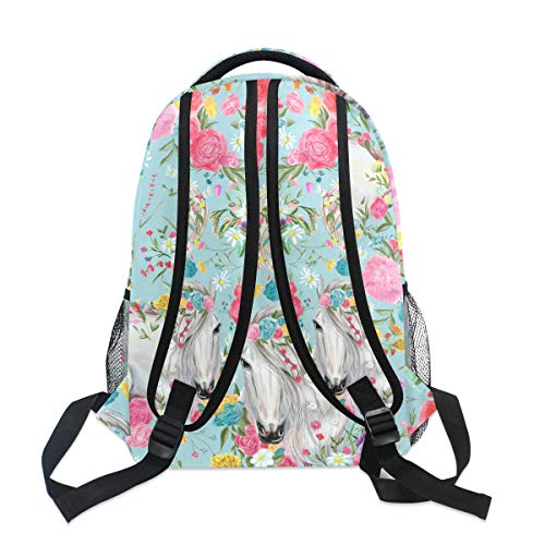 Bolaz School Backpacks Flower Horse Student Backpack Big For Girls Kids Elementary School Shoulder Bag Bookbag - Image 5