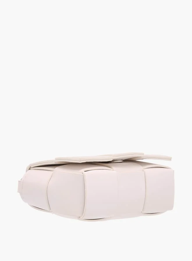 Flora Bella By Shoexpress Girls Textured Crossbody Bag With Detachable Strap And Flap Closure