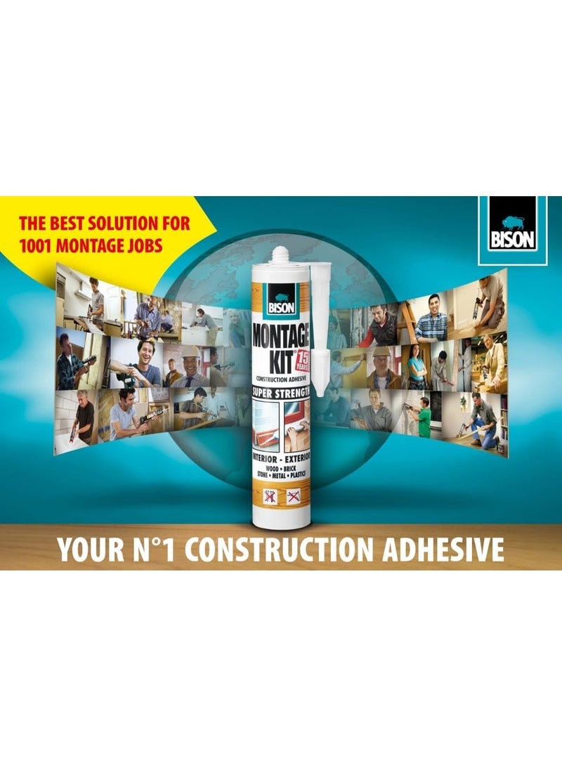 Bison Montage Kit Super Strength Construction Glue 350g – Universal Assembly Adhesive & Sealant with SM Polymer Technology - Image 3