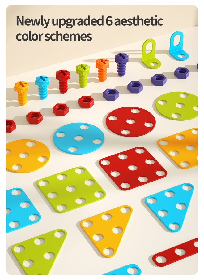 366 Pieces Kid Screw Building Block Table, STEM Toys 366 Pcs Set Building Blocks, Kids Activity Table, DIY Educational Construction Engineering Toys, Create and Design Game, Game Activities Center for Kids Ages 3-10 Years Old