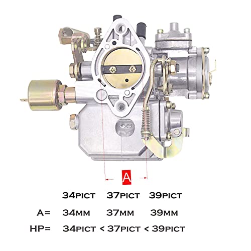 THUNDERMINGO 34 Pict-3 Carburetor For VW Beetles Super Beetles 1971-1979 Dual Port 1600cc Air Cooled Type 12V Engine Electric Choke Volkswagen Bug Bus Thing Karmann Ghia Squareback Transporter #113129031K - Image 2