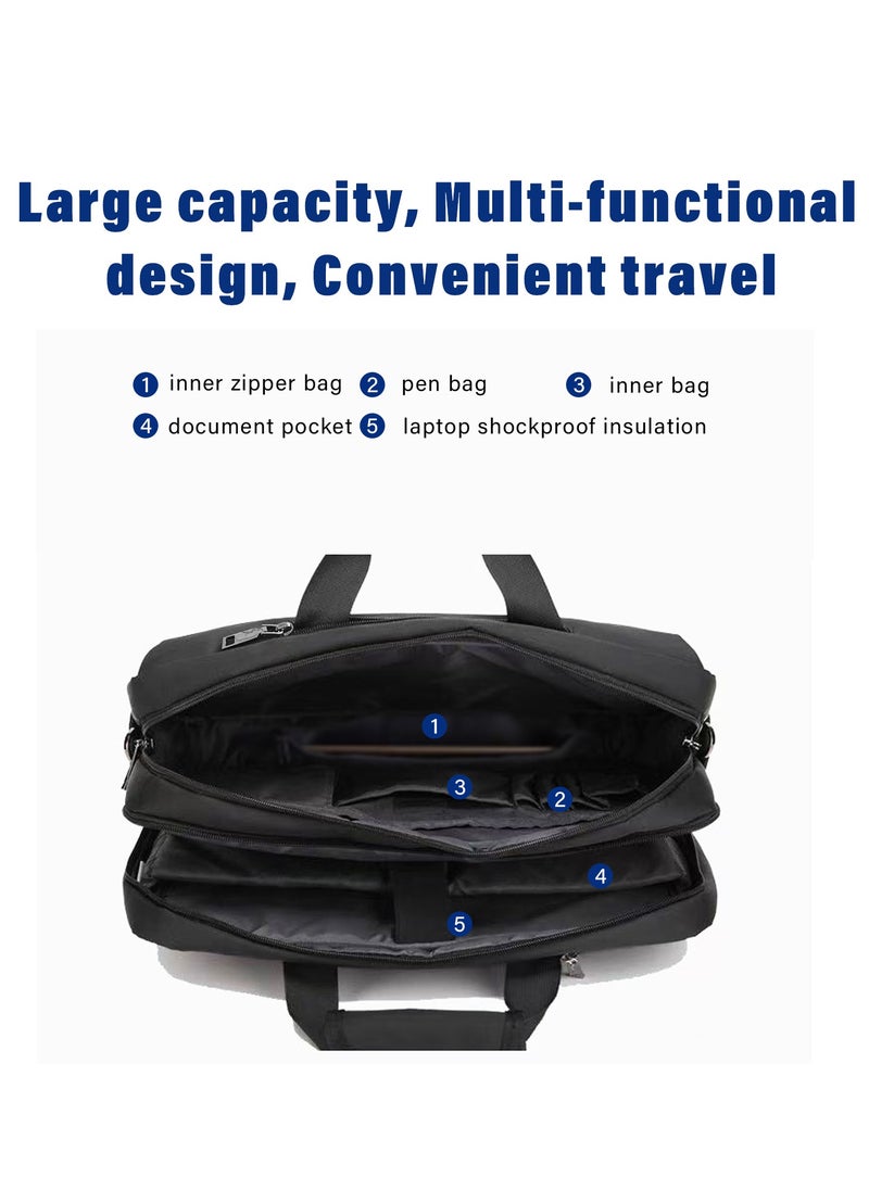 Aklsvion 15.6 Inch Laptop Bag Day Pack Business Travel Laptop Backpack Handbag Briefcase Water Resistance Shoulder Messenger Bag for Men and Women Work Office Black  - Image 4