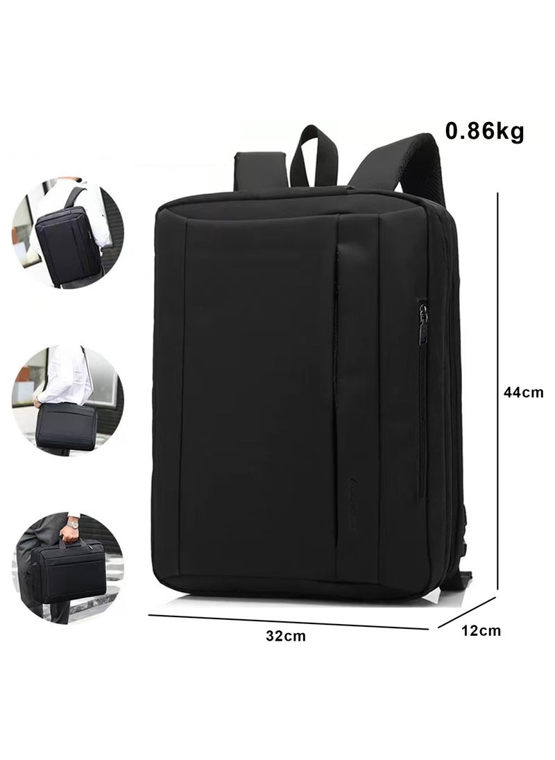 Aklsvion 15.6 Inch Laptop Bag Day Pack Business Travel Laptop Backpack Handbag Briefcase Water Resistance Shoulder Messenger Bag for Men and Women Work Office Black  - Image 2